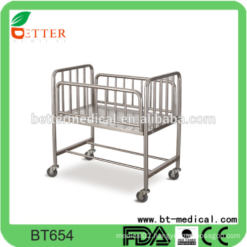 Stainless steel hospital baby cot baby crib bed